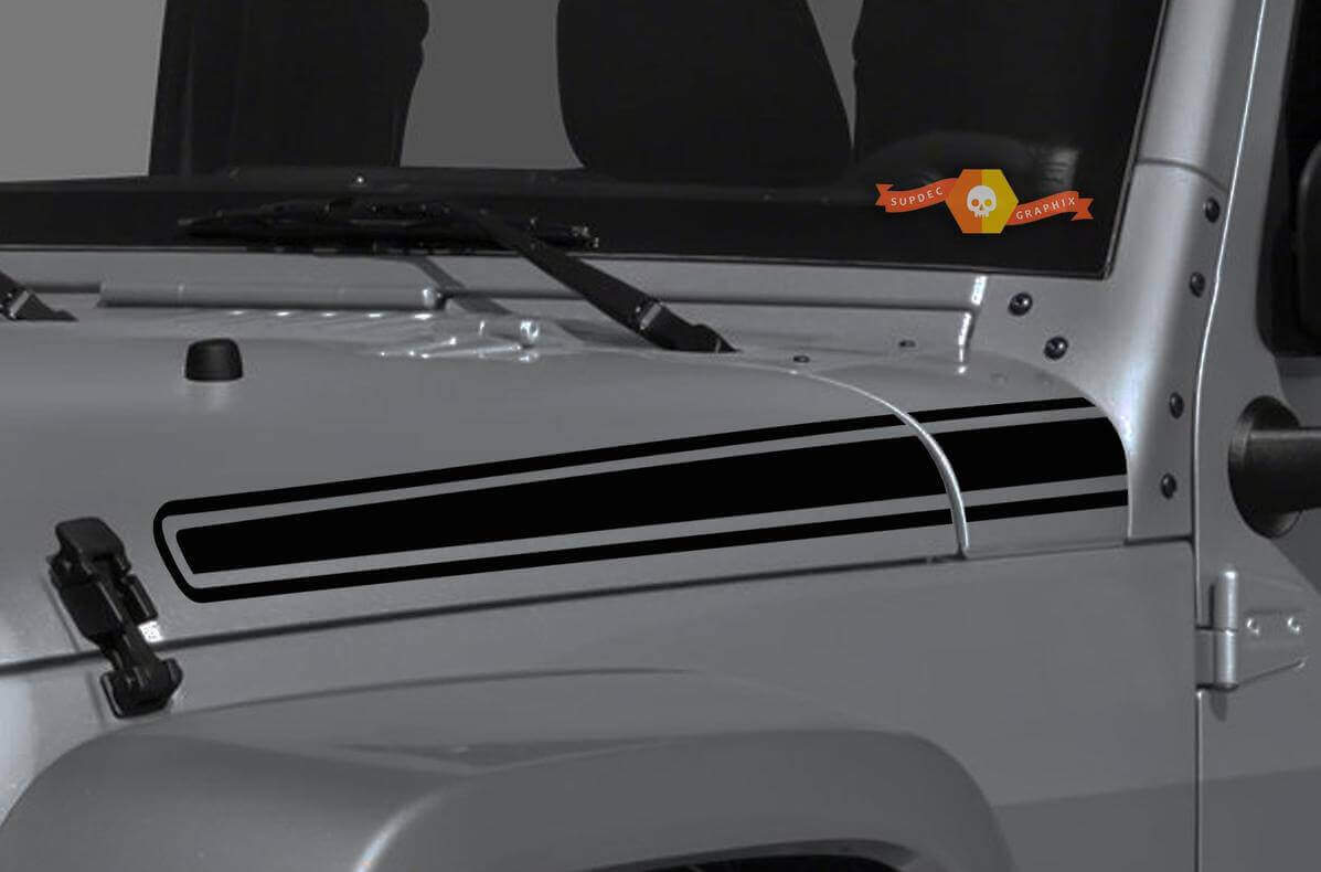 Ramp Hauben-Seitenstreifen Vinyl Aufkleber Set für Jeep Wrangler & Gladiator