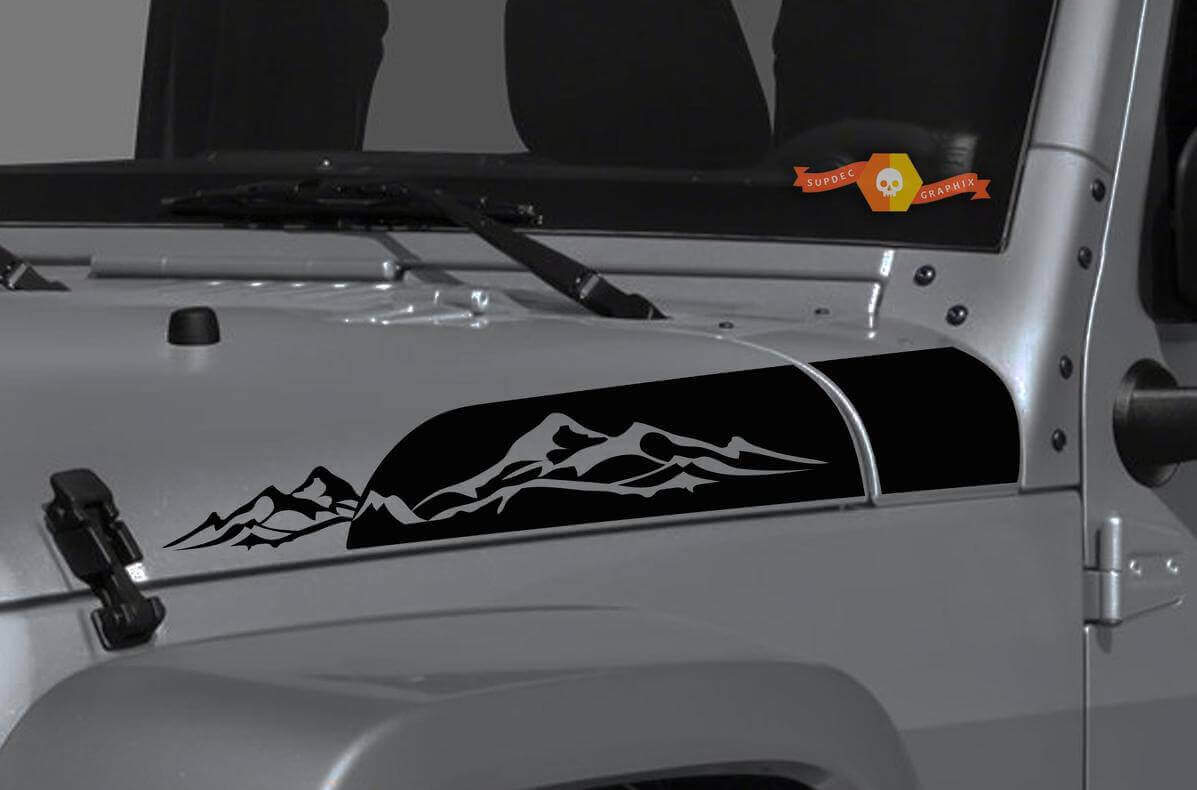 Mountains Dunstabzugshauben-Seitenvinyl-Aufkleberkit für Jeep Wrangler & Gladiator