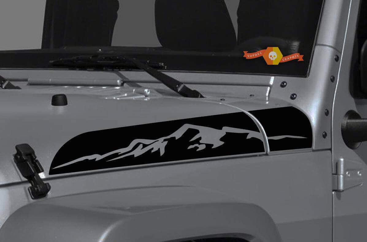 Mountain Range Hauben-Vinylaufkleber-Set für Jeep Wrangler & Gladiator