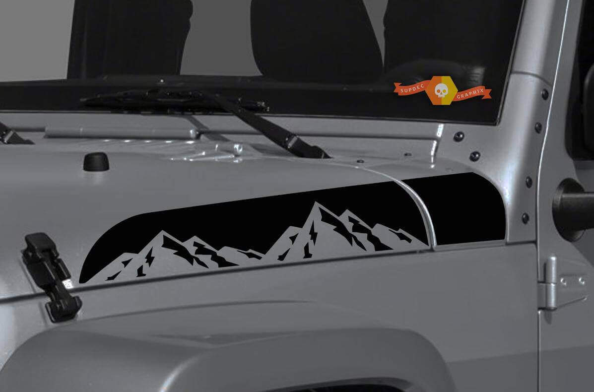 Bergkamm-Hauben-Vinylaufkleber-Set für Jeep Wrangler Gladiator Rubicon