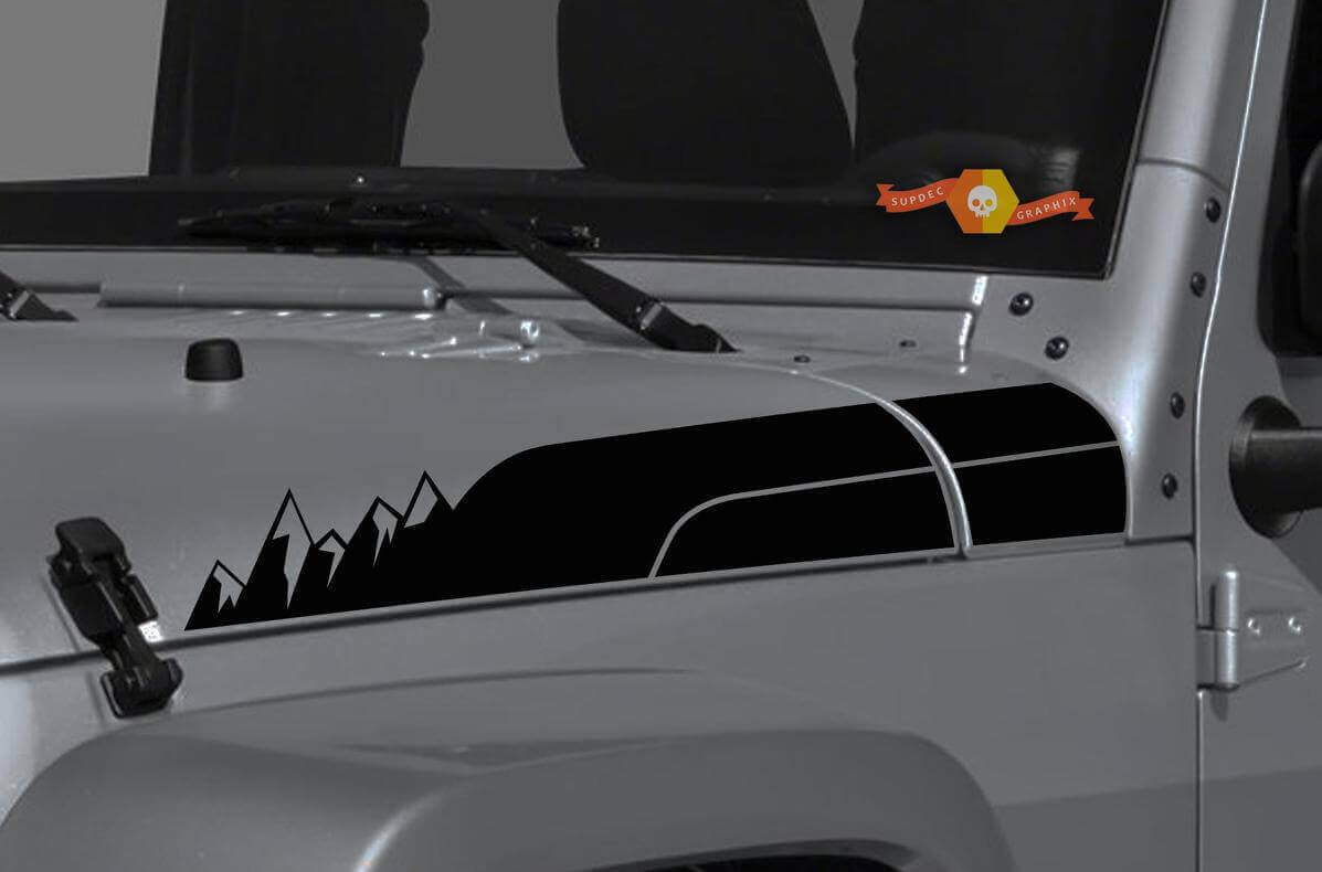 Mountain Hauben-Vinylaufkleber für Jeep Wrangler Gladiator Rubicon JT JL JLU