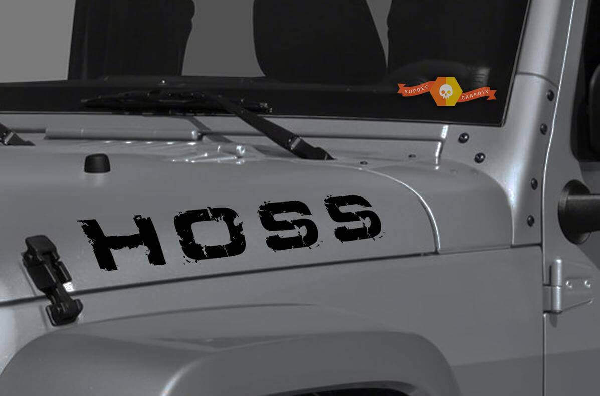 HOSS Used-Look Motorhauben-Vinylaufkleberset für Jeep Wrangler & Gladiator