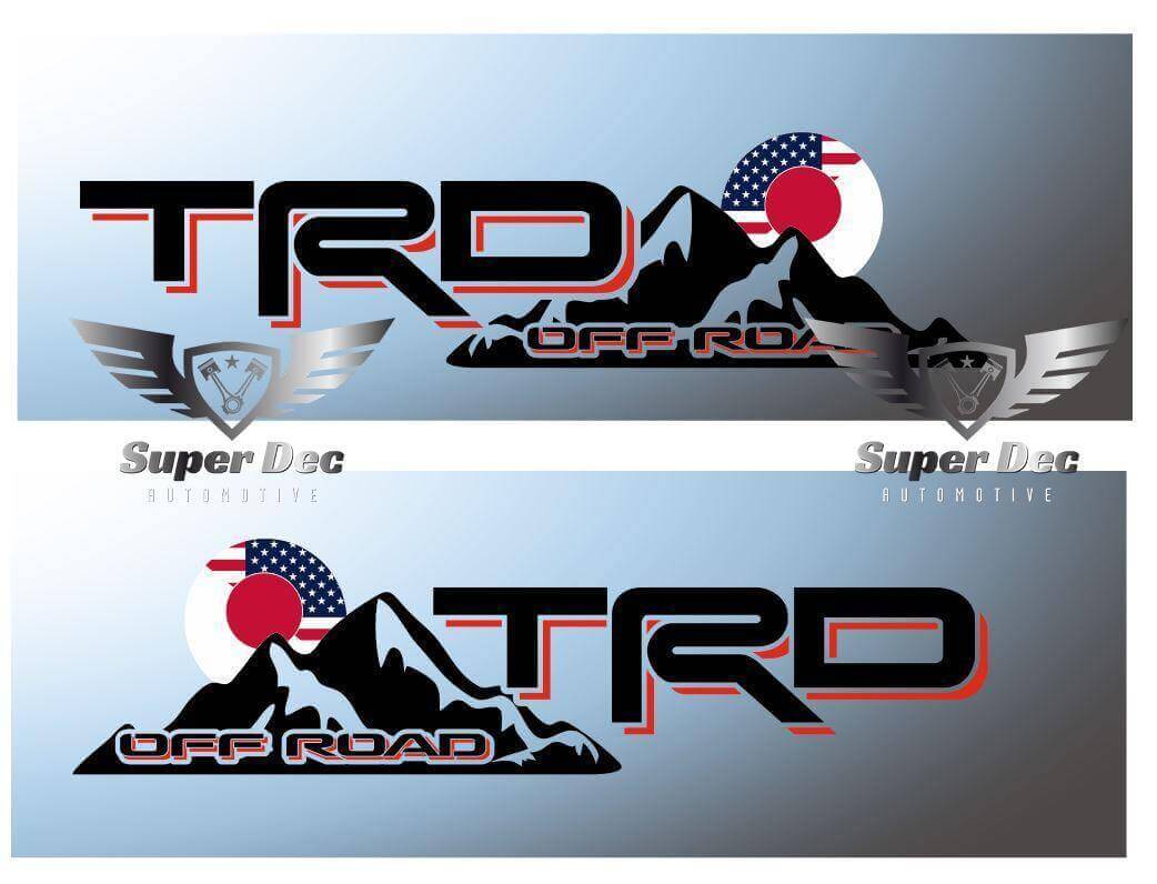 TRD Off Road US-Japan-Flaggen-Stil Decal-Set für Toyota Tacoma Tundra 4Runner FJ Cruiser