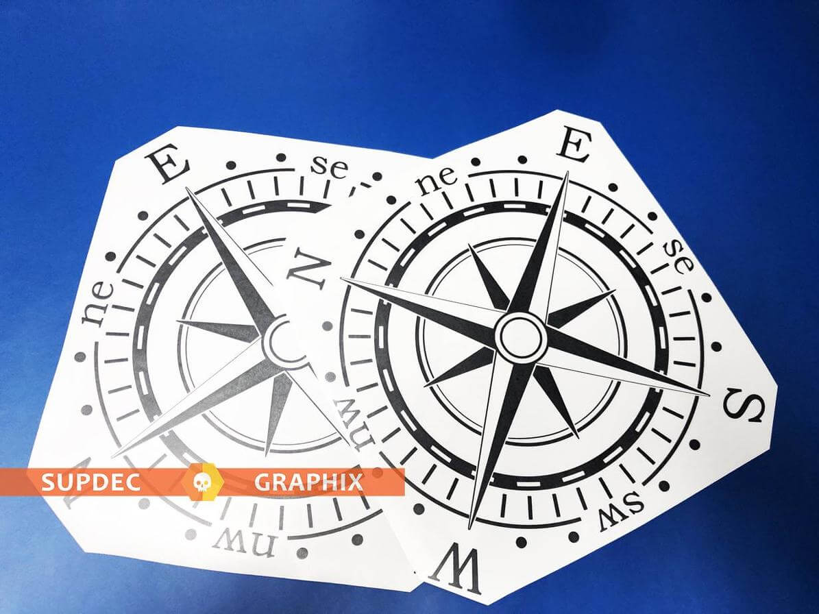 Paar 35,6 cm Kompass-Vinyl-Aufkleber für die Bettseite der Tür für Jeep Wrangler
