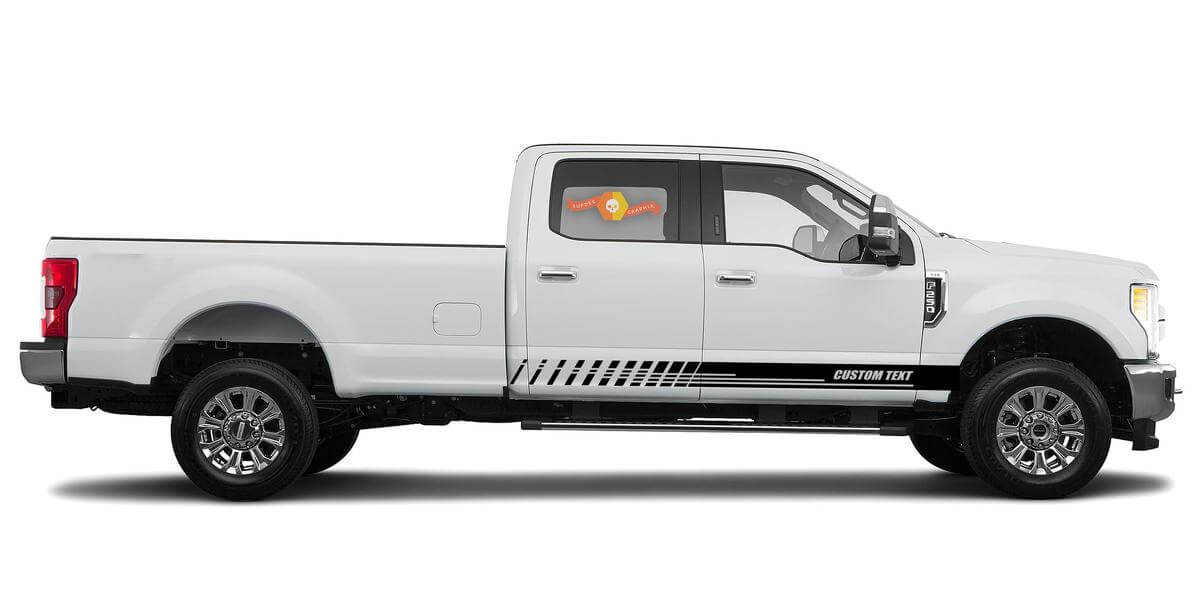 Racing Rocker Panel Stripes Vinyl-Aufkleber für Ford F-250 2020
