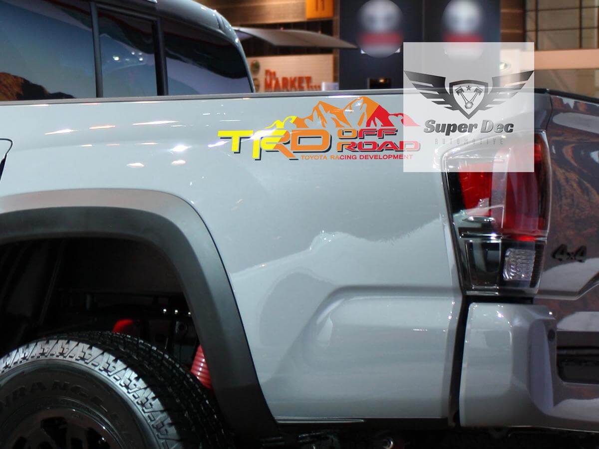 TRD Off Road Mountain Seitenbetts Vinylaufkleber Paar für Toyota Tacoma Tundra FJ Cruiser