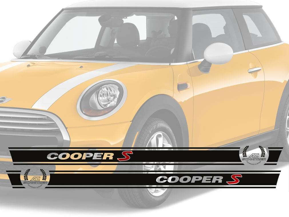Cooper S AC Schnitzer Stil Seitenstreifen Vinyl-Aufkleberkit für Mini Cooper