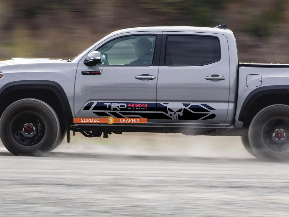 TRD 4x4 Punisher Rocker Panel Vinylaufkleber für Toyota Tacoma 2016-2019
