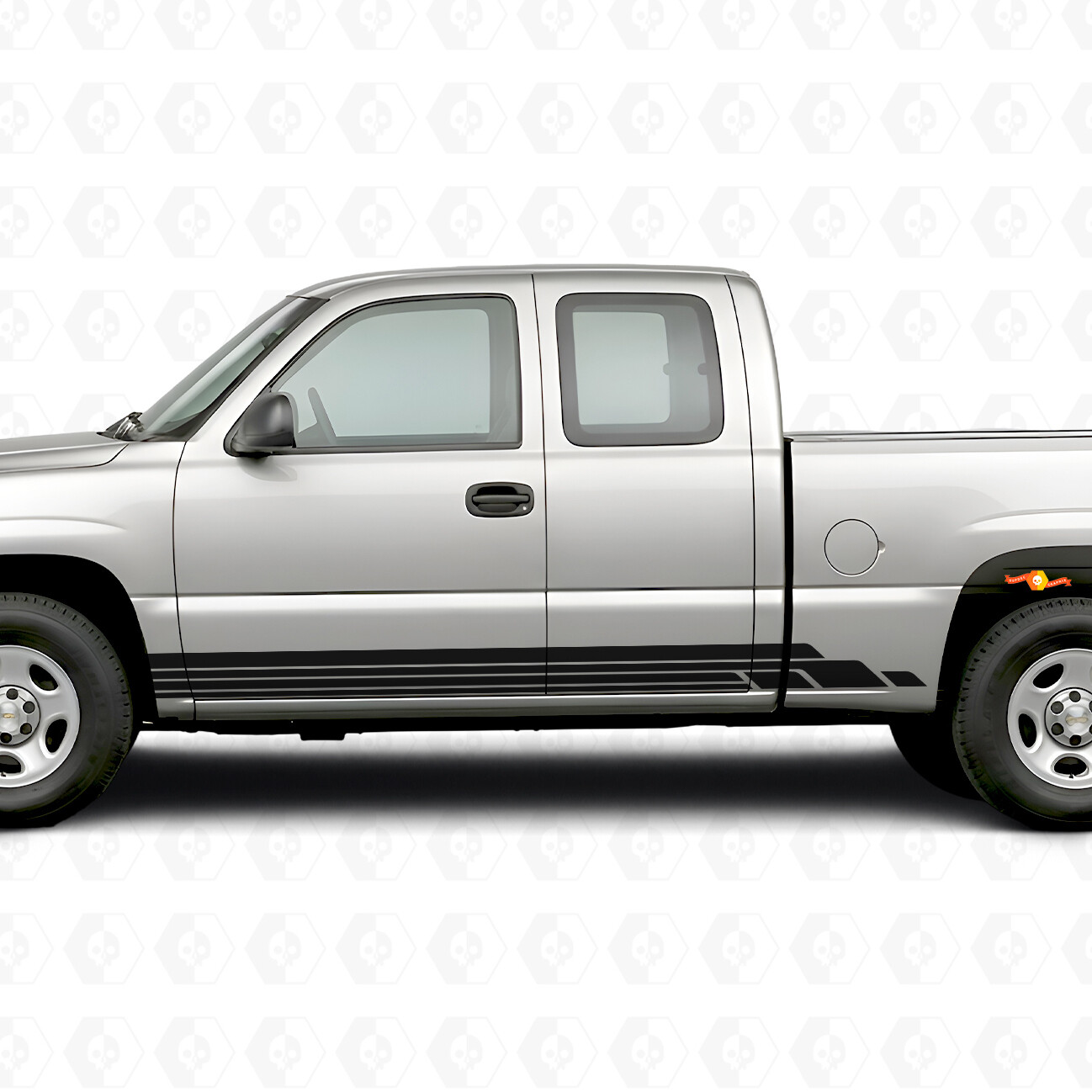 Geschichtete Lightning Tür- & Schweller Vinyl-Streifen für Chevrolet Silverado 1500 GMT800 1999-2007