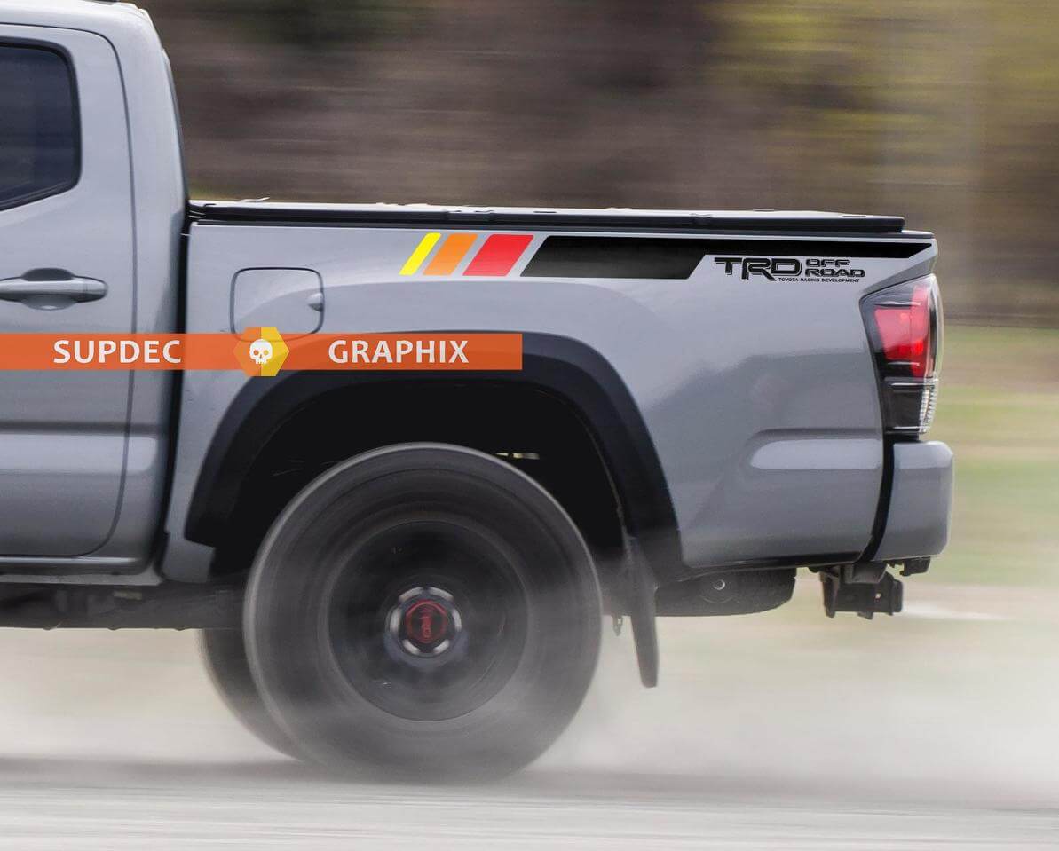 TRD Off Road Style Kotflügelstreifen Vinyl-Aufkleber Paar für Toyota Tacoma 2016-20