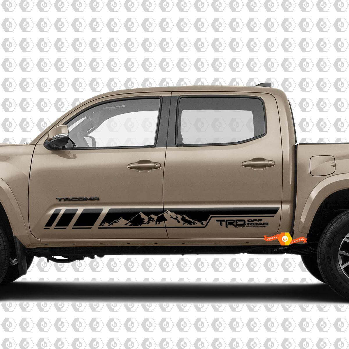 TRD Off Road Style Bergstreifen Seiten-Vinylaufkleber für Toyota Tacoma