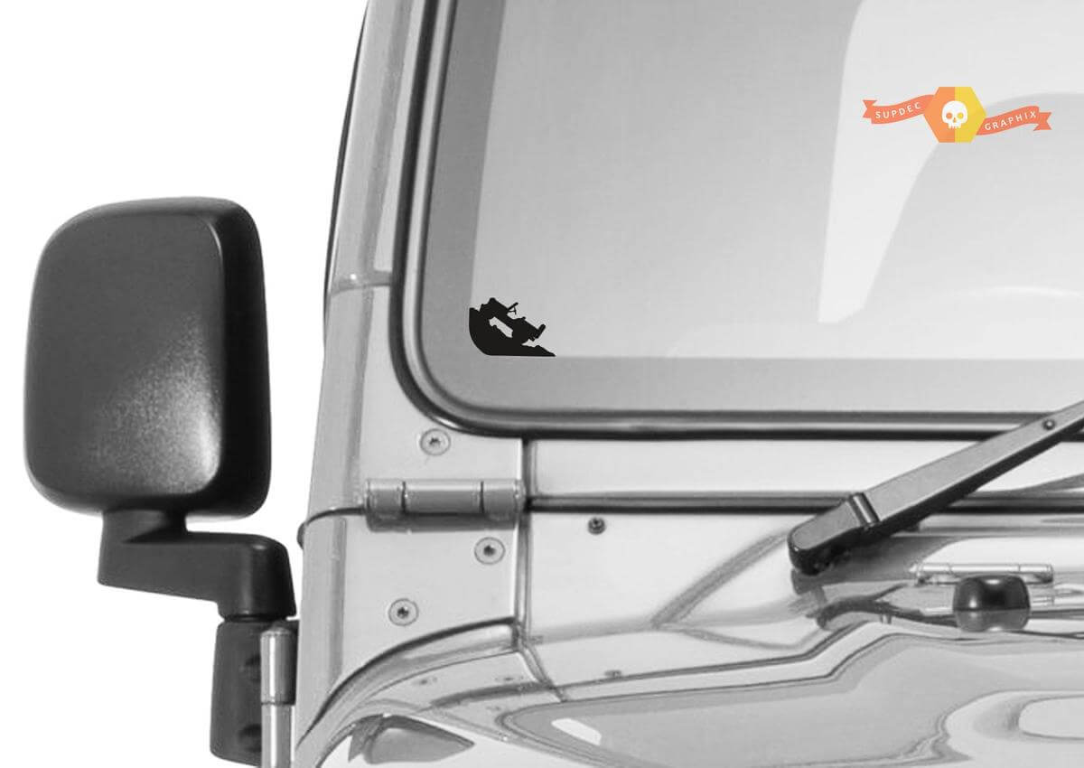 Rock Climber Osterei Windschutzscheiben-Ecken Vinyl-Aufkleber für Jeep Wrangler