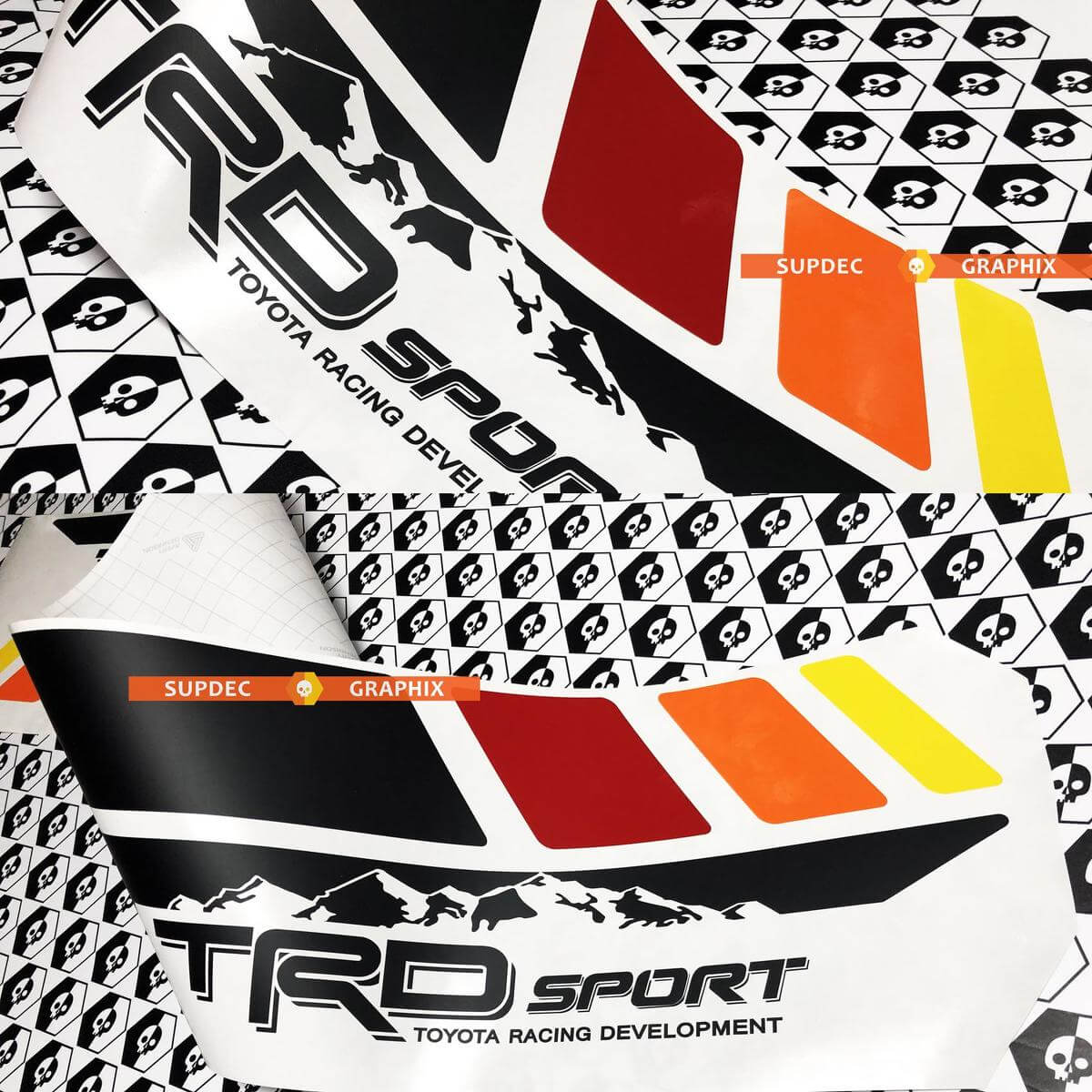 TRD Sport Style Mountain Vintage Seitenstreifen-Aufkleber-Set für Toyota Tacoma 2005-2020