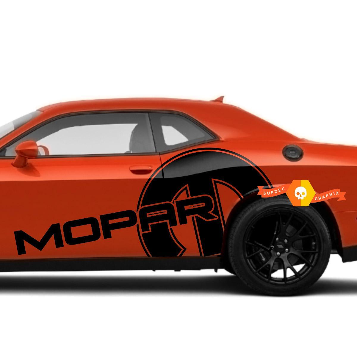 Dodge Mopar Riesiger Grafik-Seitenaufkleber für beide Seiten des Dodge Challenger Charger
