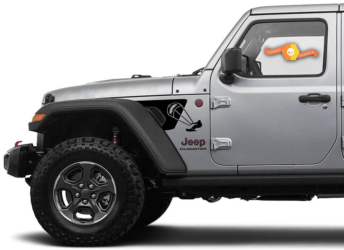 Skydiver Lüftung Kotflügel Kotflügel Vinyl-Aufkleber Sticker für Jeep Wrangler 2018-2021