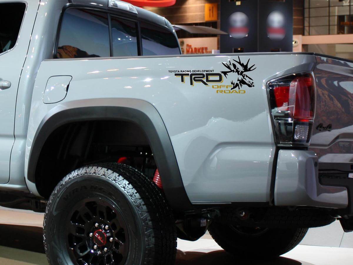 Paar Moose Deer TRD Off Road Toyota Racing Development LKW-Aufkleber für Toyota 4Runner Tundra Tacoma FJ Cruiser
