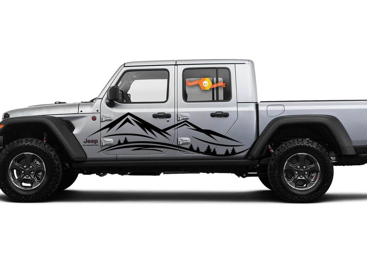 Jeep Gladiator JT Extra Large Mountain Range Vinyl-Grafik
