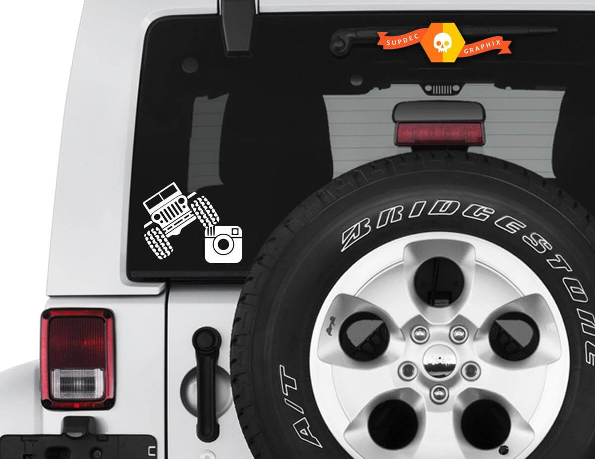 Benutzerdefinierter Instagram-Handle Heckscheiben-Vinylaufkleber für Jeep Wrangler
