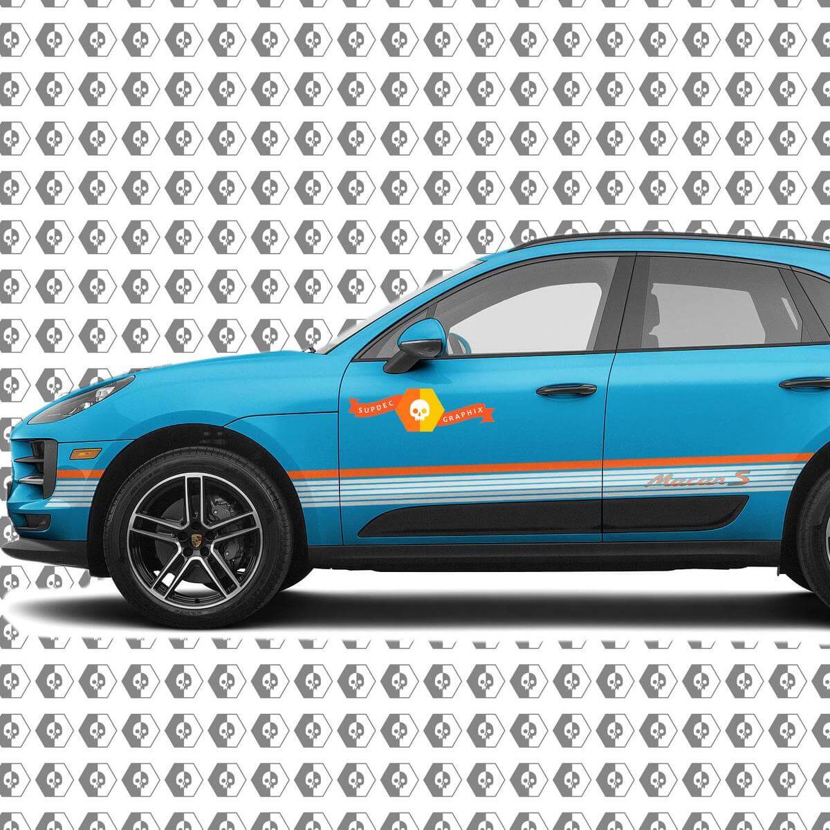 Porsche Macan Macan GTS Macan Turbo Seitliche Streifen Aufkleber Sticker 2014–heute 9157