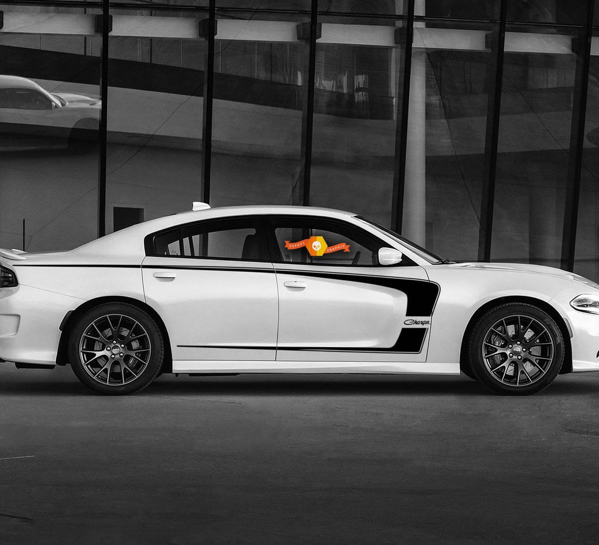 Dodge Charger C Stripe Hemi RT 345 Decal Sticker Complete Graphics Kit passend für Modelle 2011-2020
