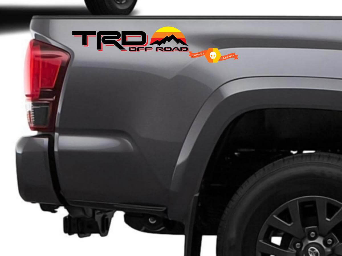 TRD Off Road Vintage Stil Seiten-Vinylaufkleber für Toyota Tacoma Tundra 4Runner