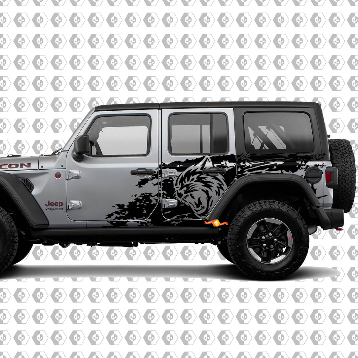Hell Cat Wild Style Splash Grunge Seitenvinyl-Aufkleber Decal Grafik für Jeep Wrangler Unlimited