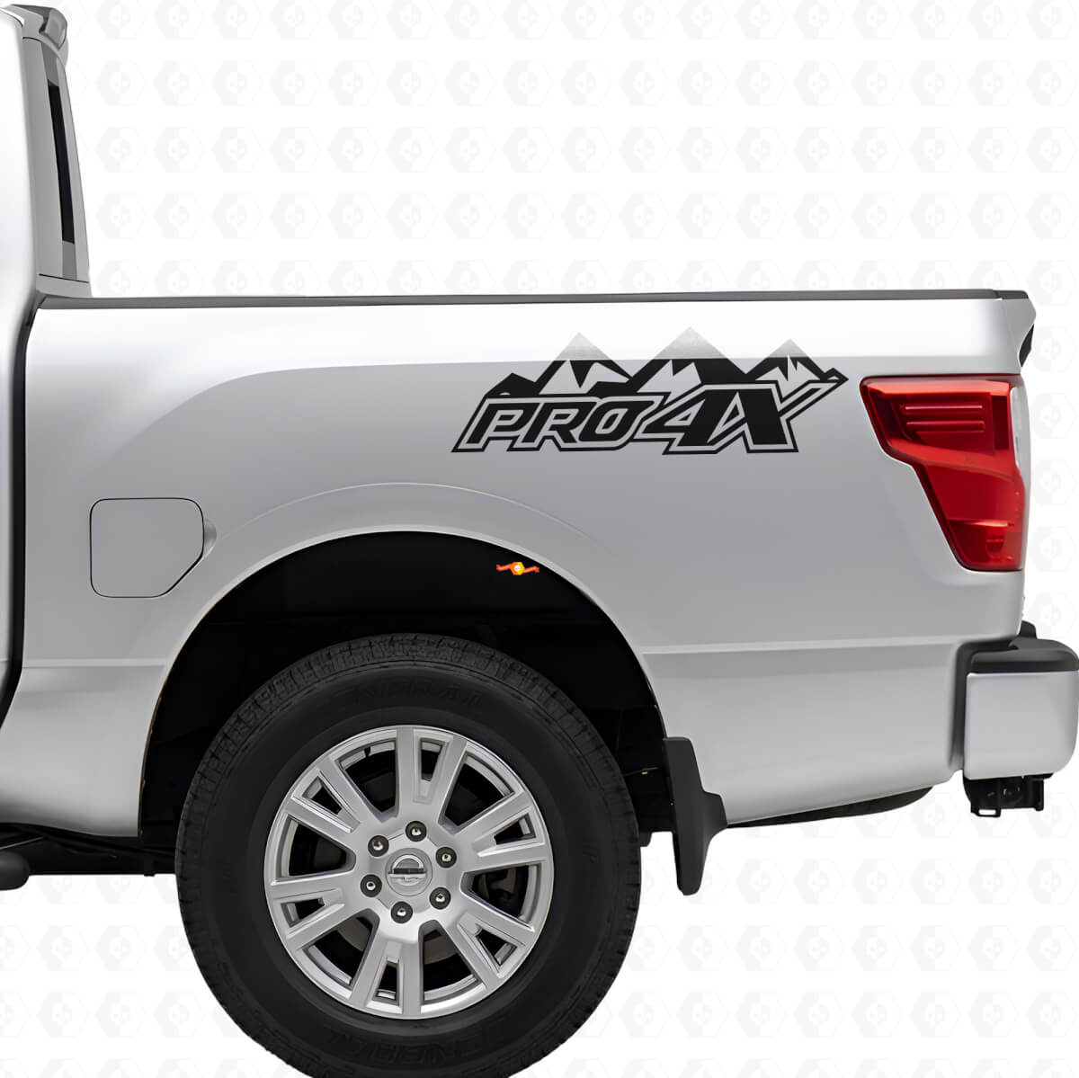 PRO-4X Mountain Seitenbettrand Vinyl-Aufkleber-Set für Nissan Titan 2016+