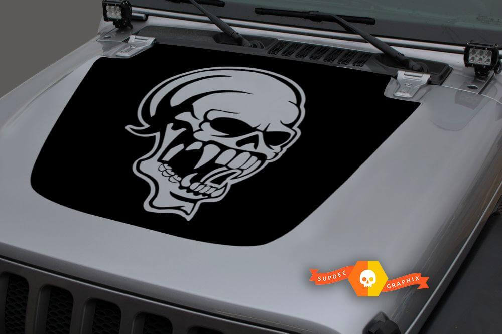 Vampir-Schädel Blackout Hauben-Vinyl-Aufkleber für Jeep Wrangler und Gladiator