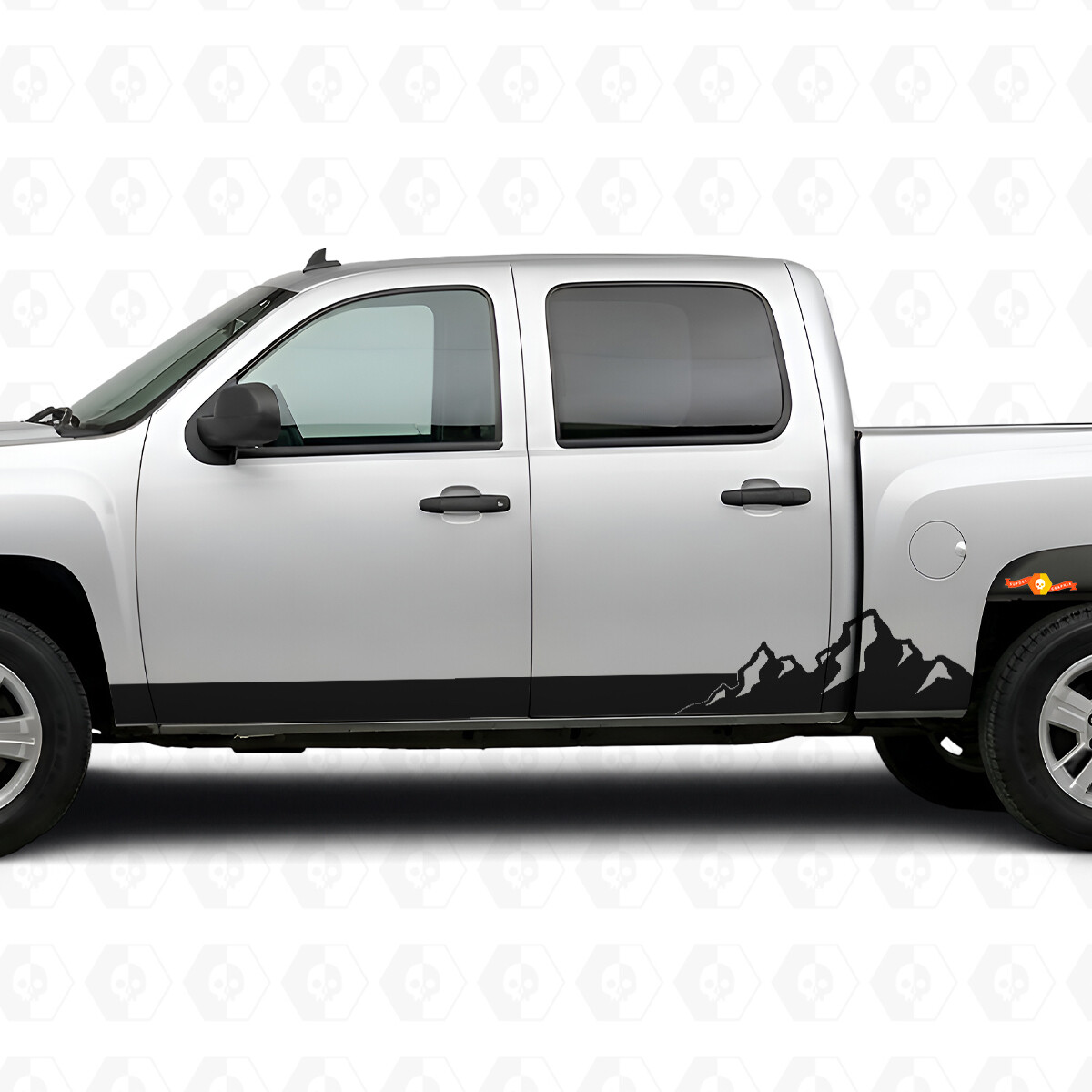 Mountain Range Tür- & Schweller-Vinylstreifen für Chevrolet Silverado 1500 GMT900 2007-2013
