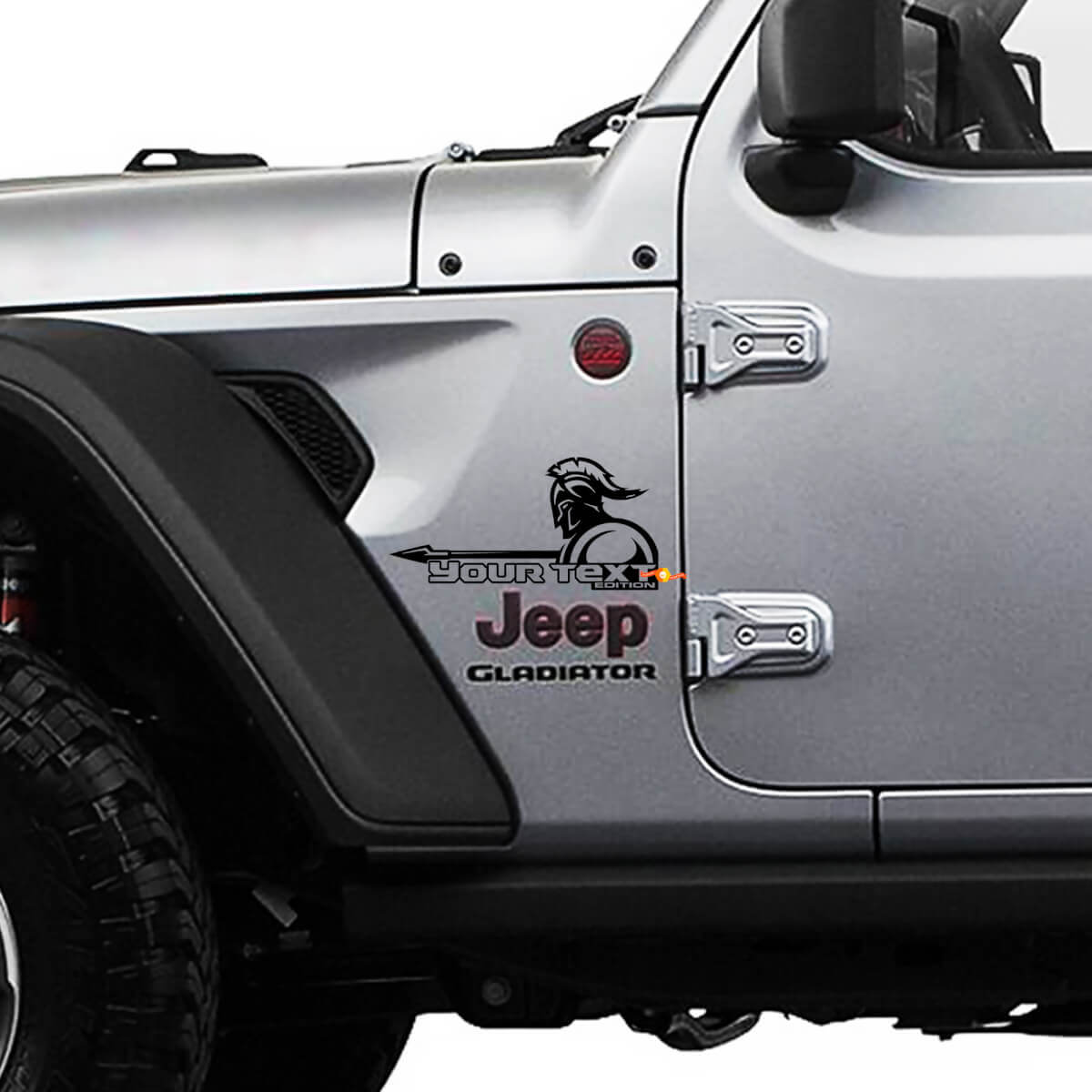 Gladiator mit individuell bedrucktem Kotflügel-Vinyl-Aufkleberkit für Jeep Wrangler Gladiator