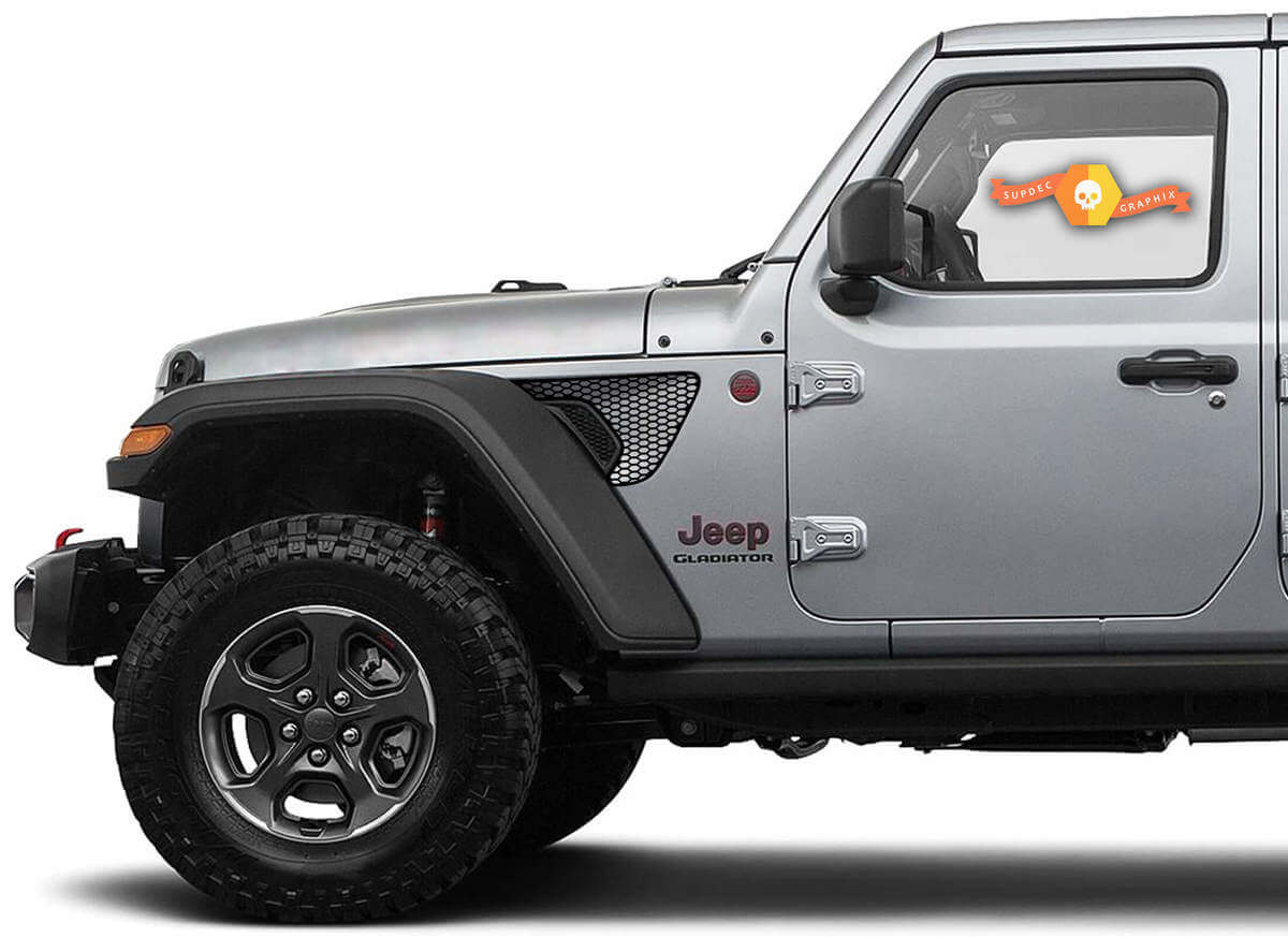 Vinyl-Aufkleber-Set mit Wabengitter-Kotflügelbelüftung für Jeep Wrangler Gladiator Rubicon