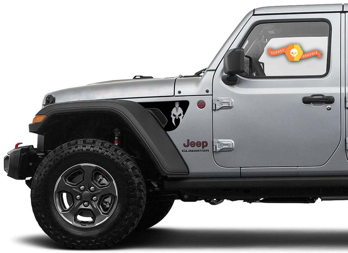 Gladiator Helm Kotflügel Belüftungs-Vinylaufkleber-Set für Jeep Wrangler & Gladiator
