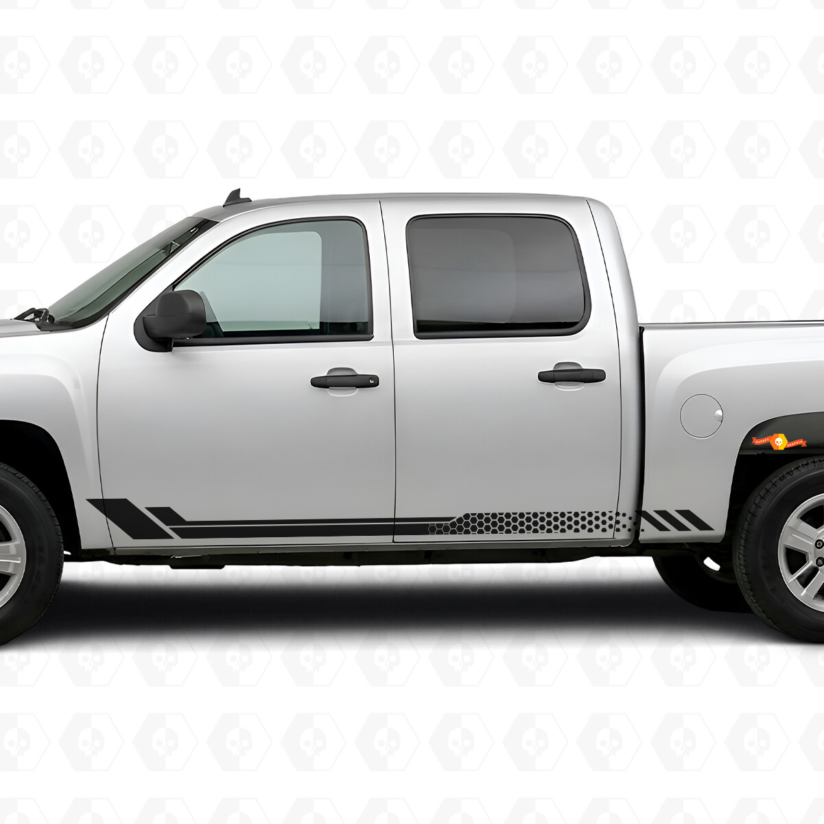 Honigwaben-Türen- & Schweller-Bandstreifen aus Vinyl für Chevrolet Silverado 1500 GMT900 2007-2013