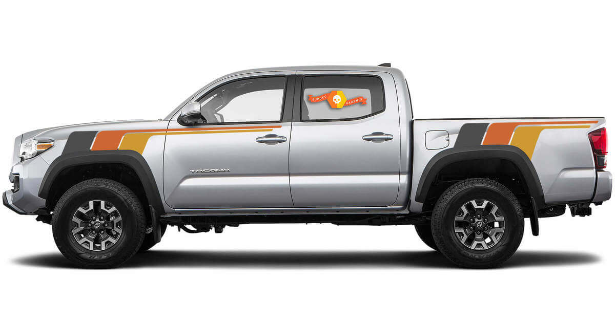 Vintage Racing Streifen Seiten Vinyl Aufkleber Sticker für Toyota Tacoma 2015-2023