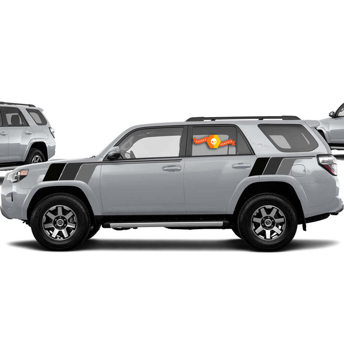 Retro-Monochrom-Stil Streifen Seiten Vinyl Aufkleber Sticker für Toyota 4Runner