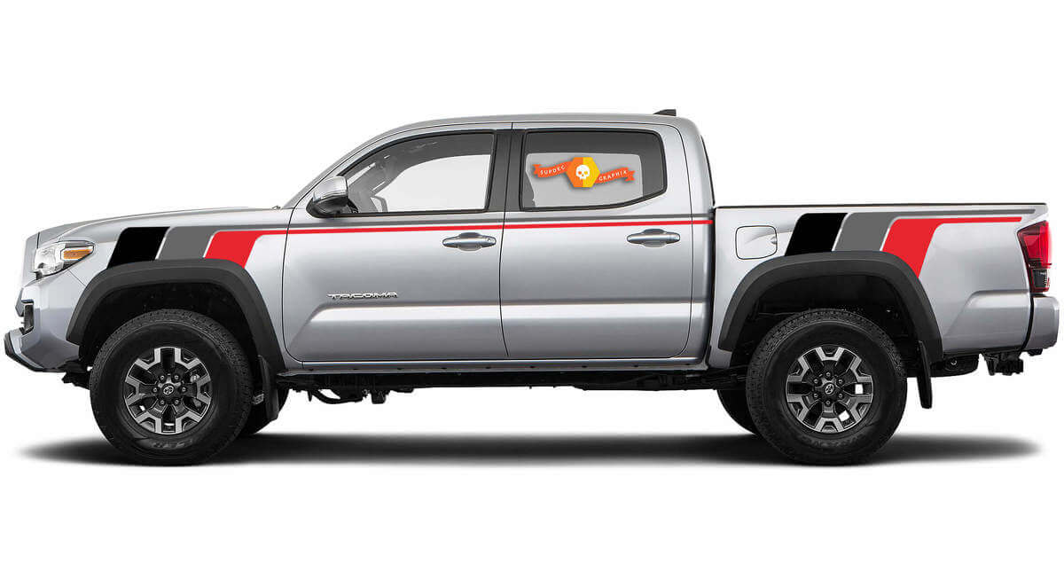 Retro-Stil Rennstreifen Seiten-Vinylaufkleber für Toyota Tacoma