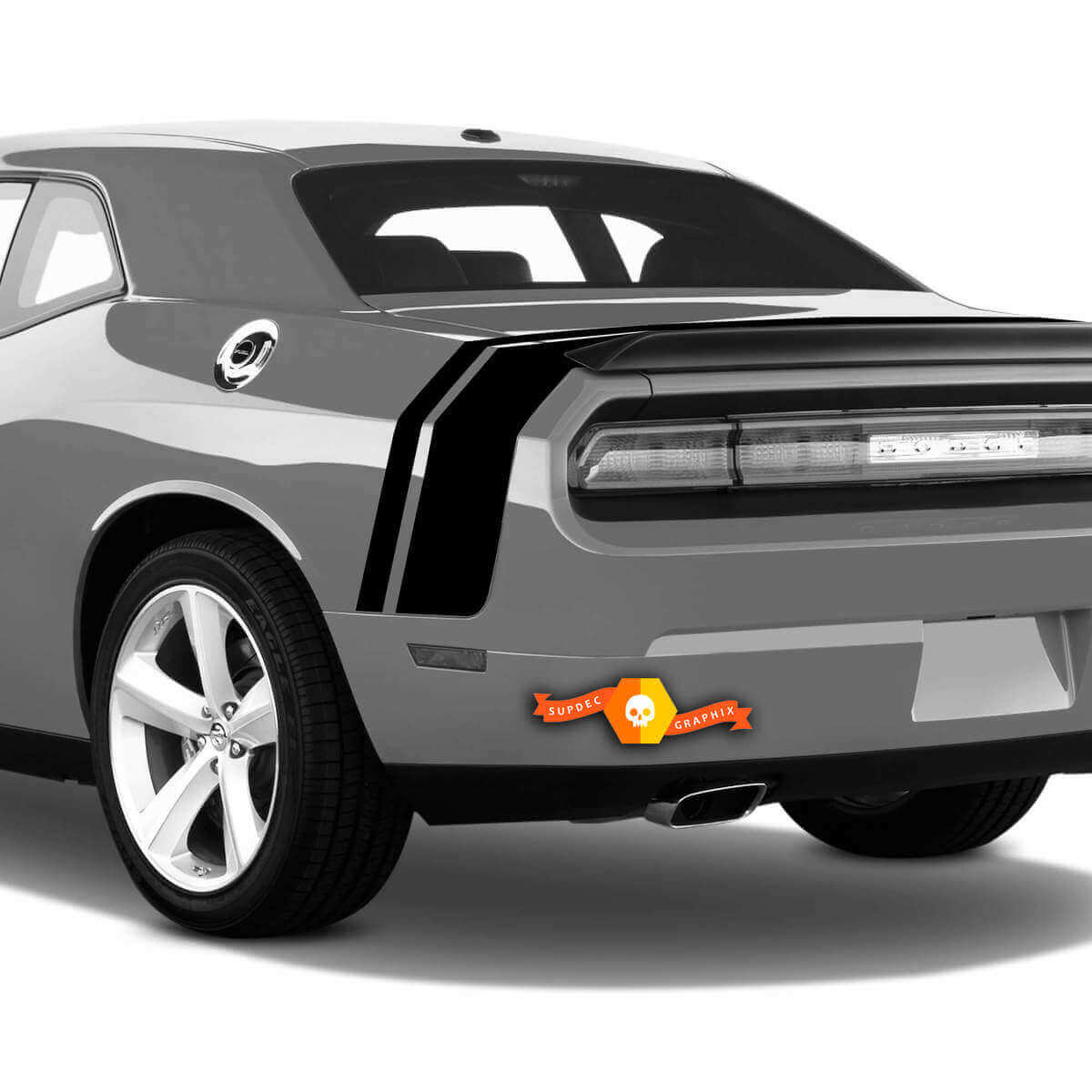 Doppelte Streifen Heckseite und Kofferraumdeckel Vinylaufkleber für Dodge Challenger
