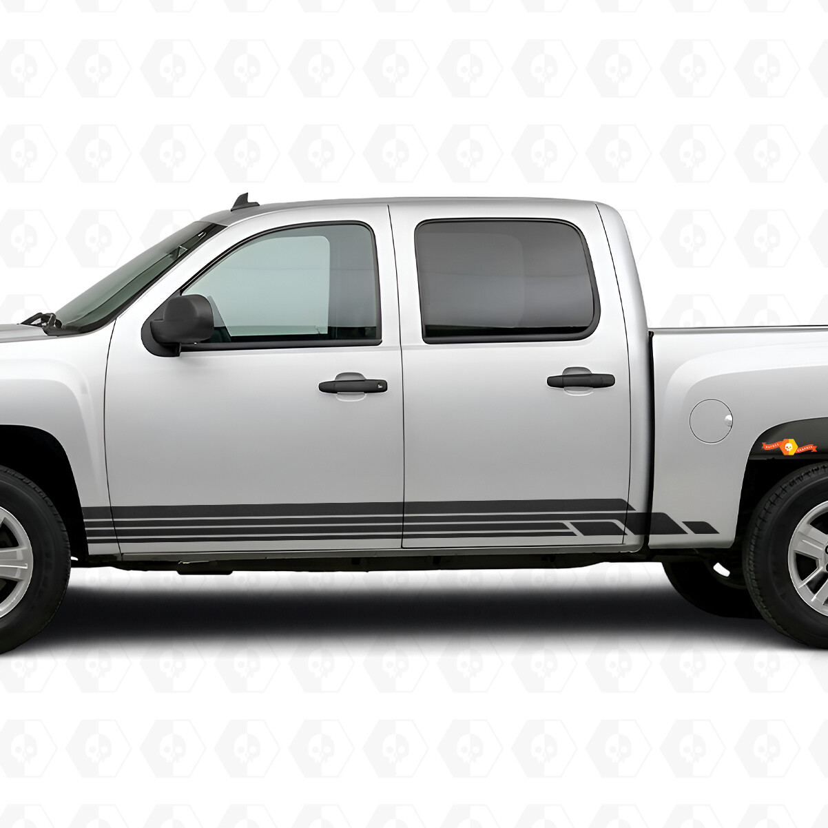 Geschichtete Lichtleisten- und Seitenschweller-Vinylstreifen für Chevrolet Silverado 1500 GMT900 2007-2013