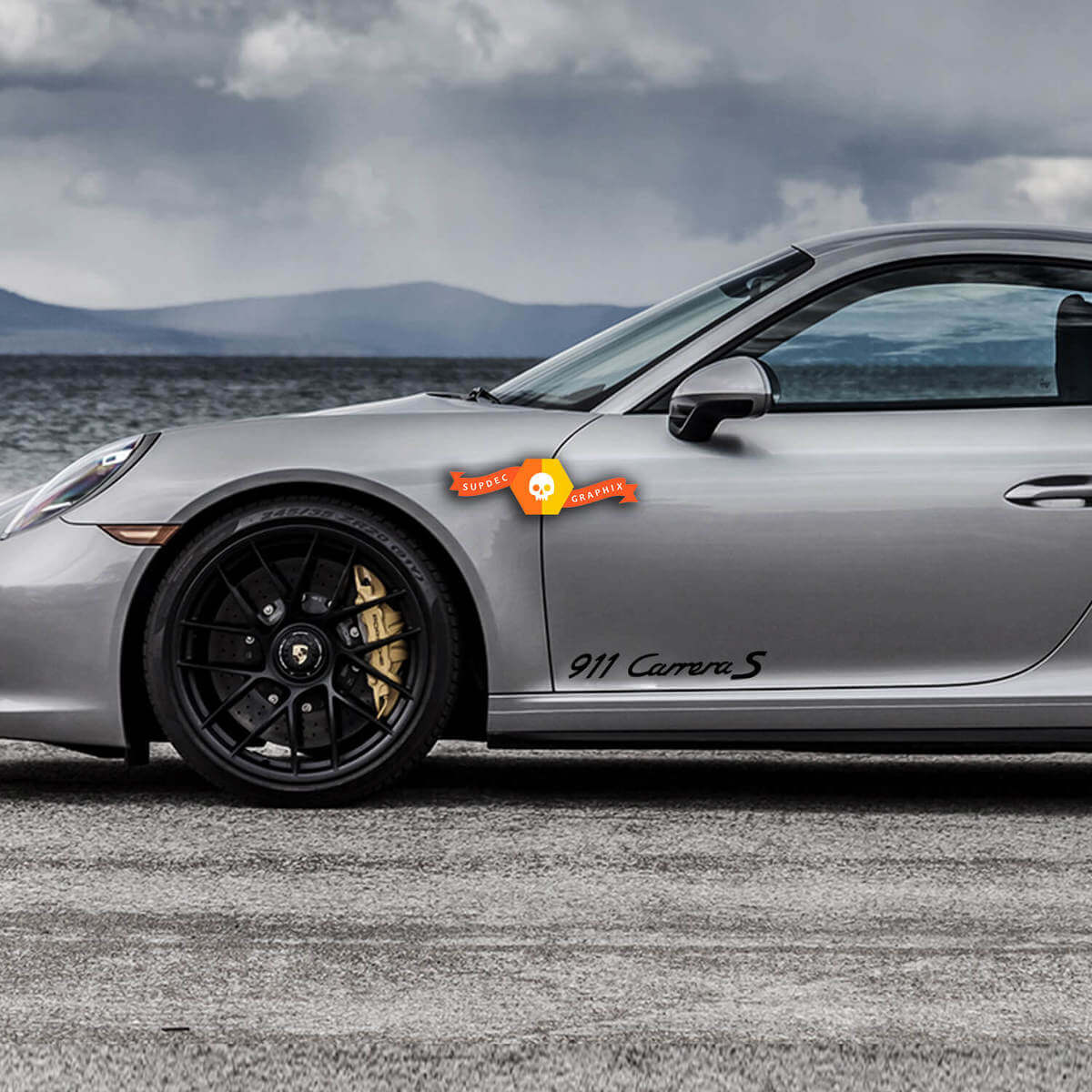 911 Carrera S Seiten Tür Vinyl Aufkleber Set für Porsche 911