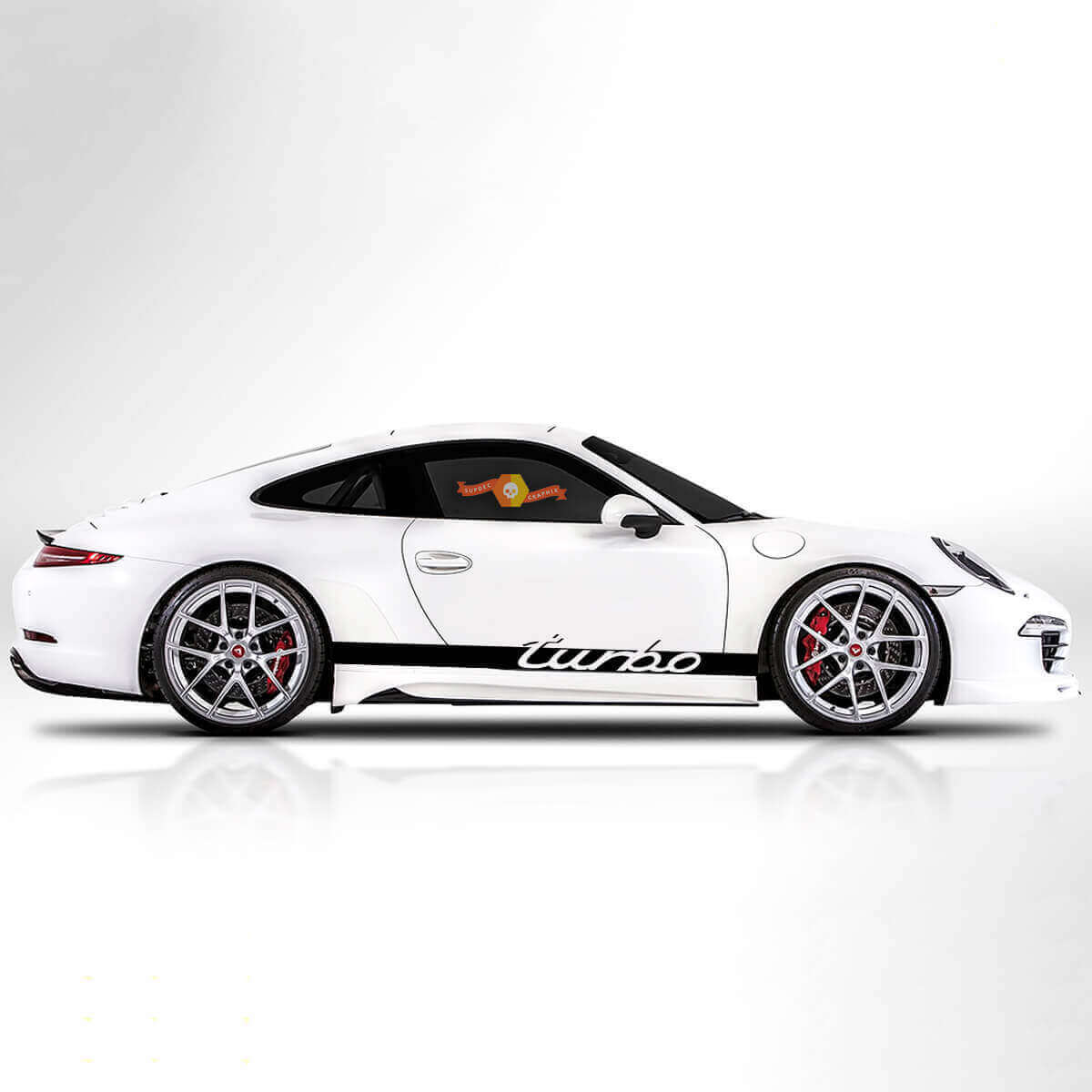 Turbo-Stil Seitenstreifen Vinylaufkleber Set für Porsche