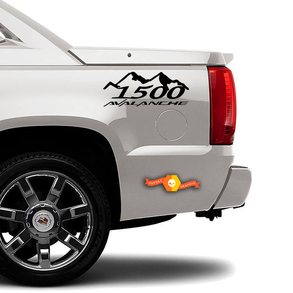1500 Avalanche Mountains Seitenwand Vinyl-Aufkleberset für Trucks