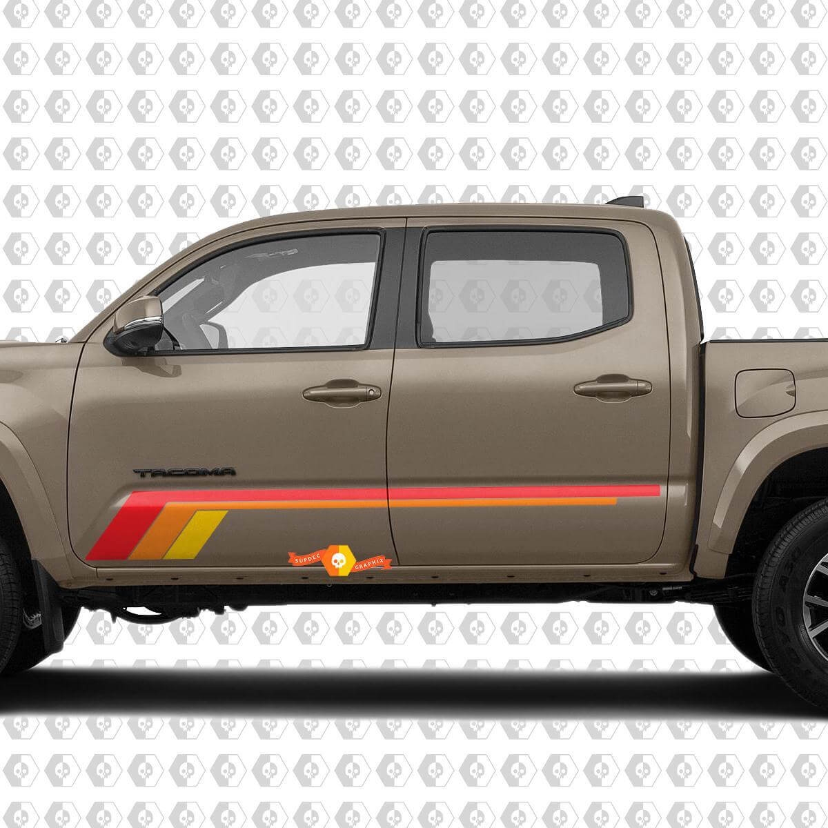 Vintage-Stil Streifen Tür Seiten Vinyl-Aufkleber für Toyota Tacoma