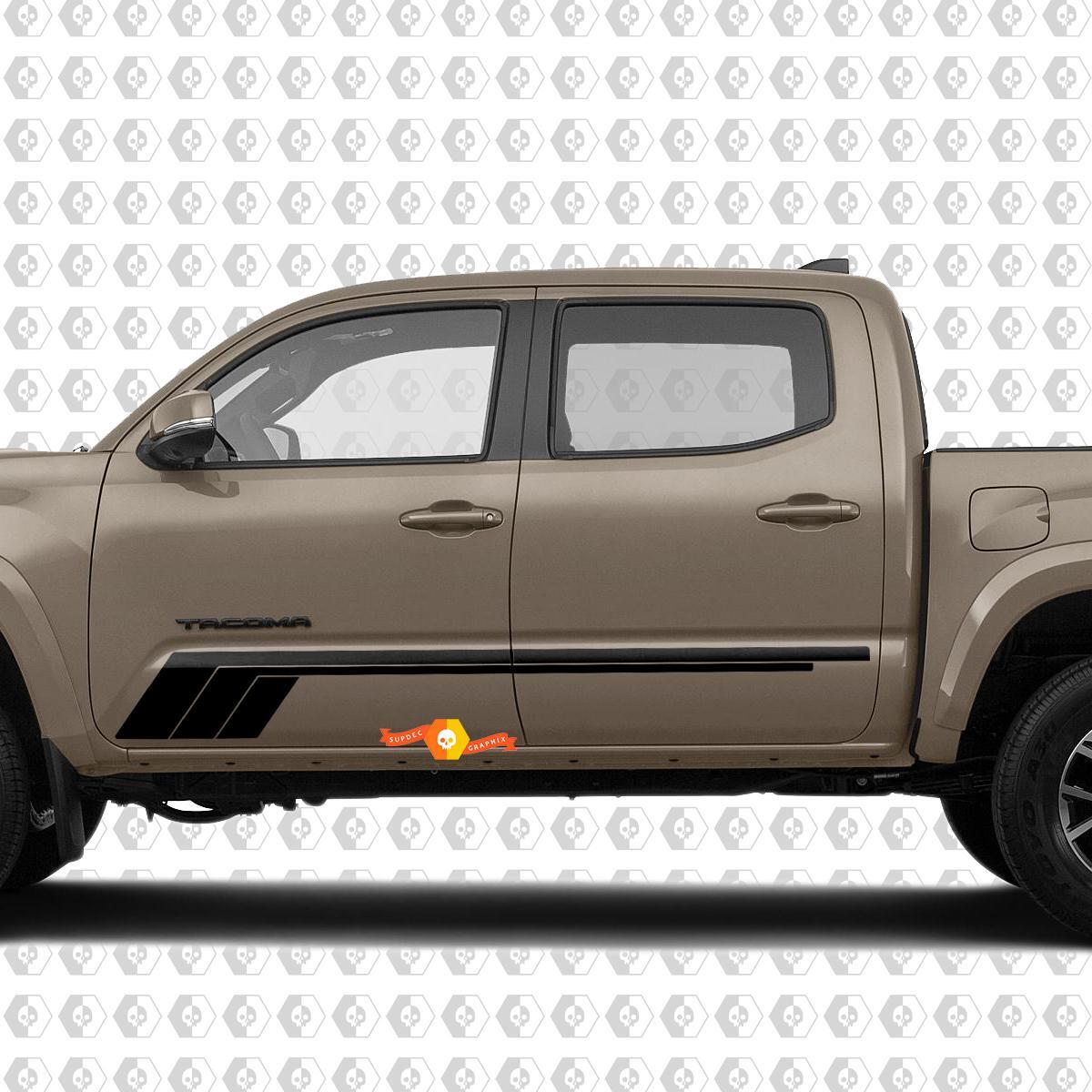 Dreifach Retro-Streifen Seitenaufkleber Vinyl Decal für Toyota Tacoma 2016-2020