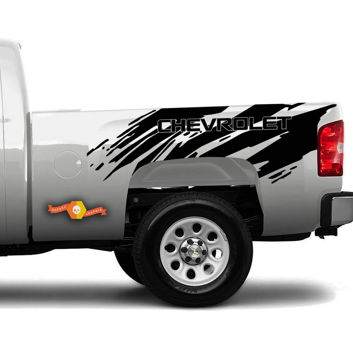 Chevrolet Splatter Ladeflächenstreifen Vinyl-Aufkleberset für Chevy Silverado 2007-2018