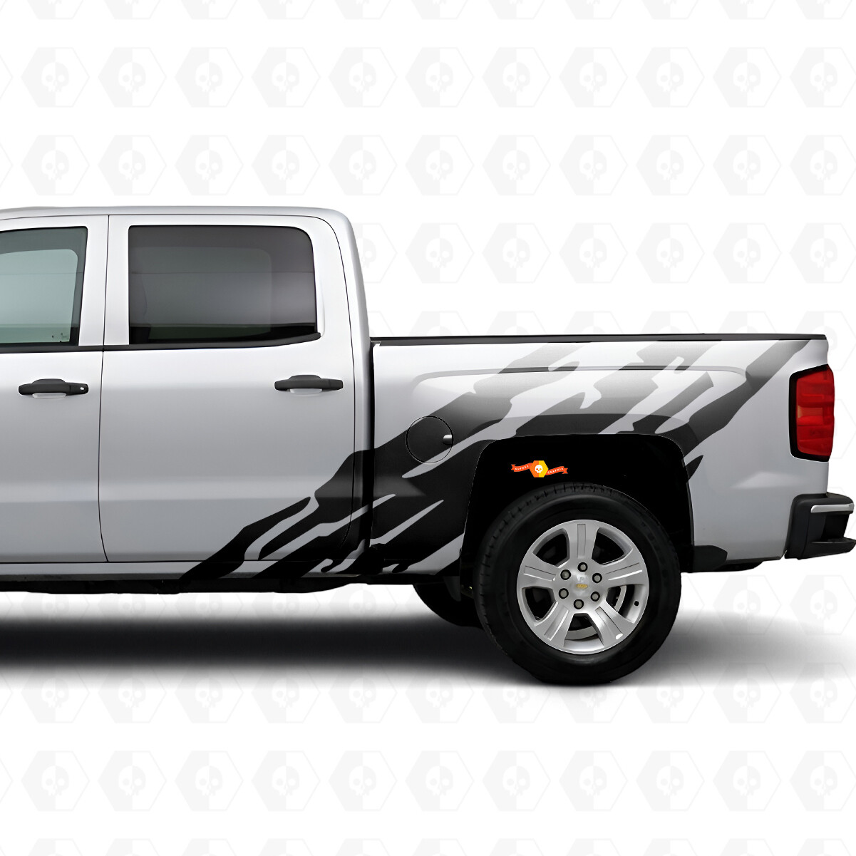 Gezackte Seitenstreifen aus Vinyl für Chevrolet Silverado 1500 K2XX 2014-2019