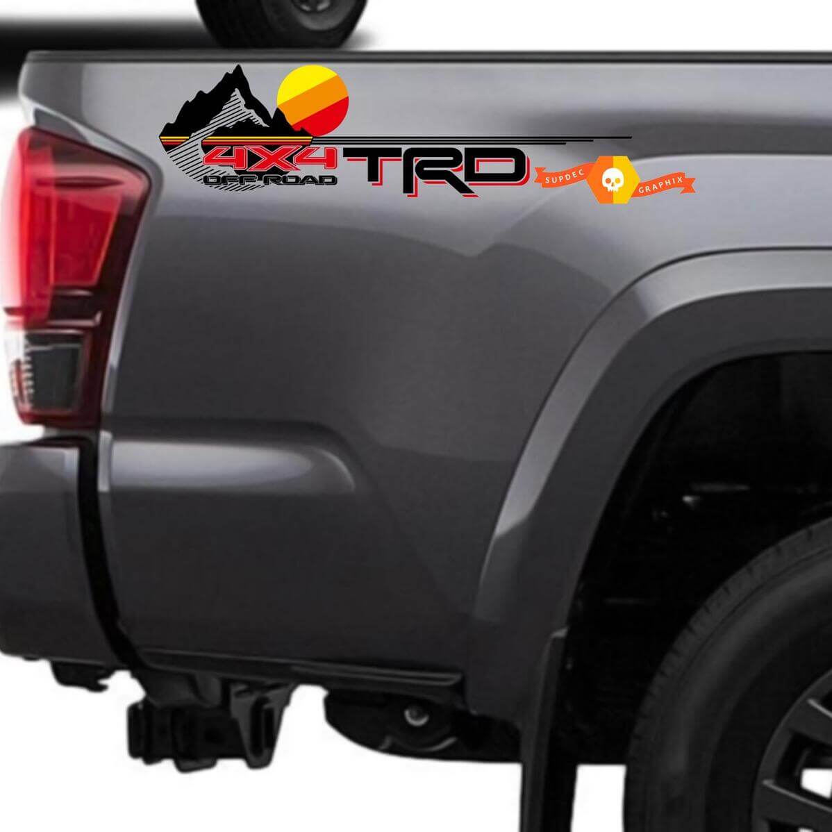 Mountains Vintage Stil Hintere Seiten Vinyl Aufkleber Decal passend für Tacoma Tundra 4Runner