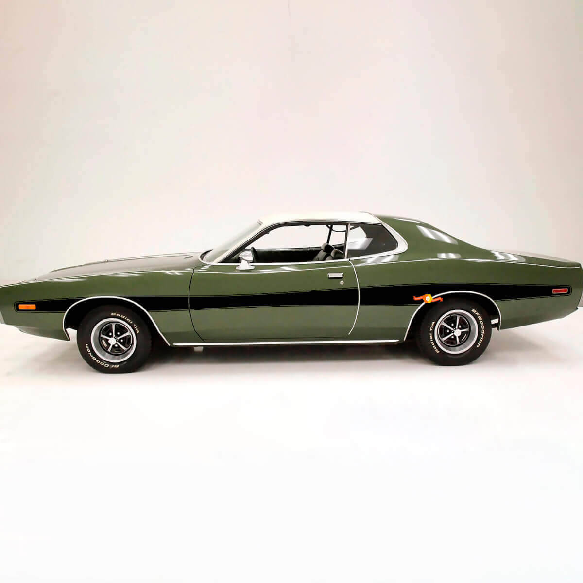 Retro-Stil Umriss Seitenstreifen Vinyl-Aufkleber Set für Dodge Charger 1973