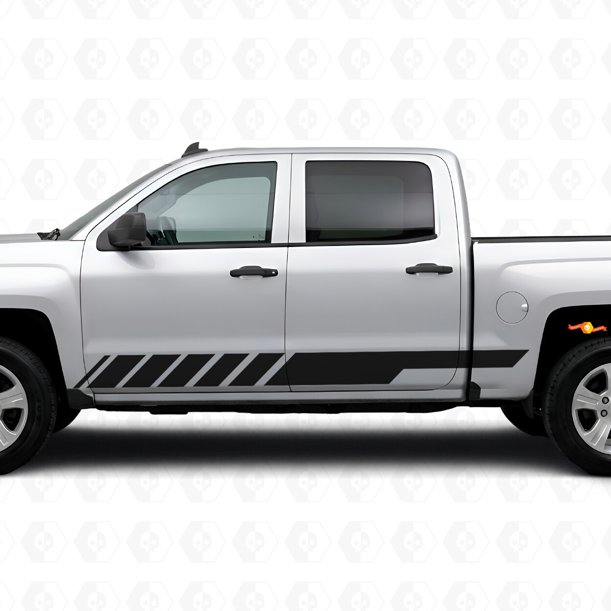 Schräge Racing Tür- & Schweller Vinyl-Streifen für Chevrolet Silverado 1500 K2XX 2014-2019