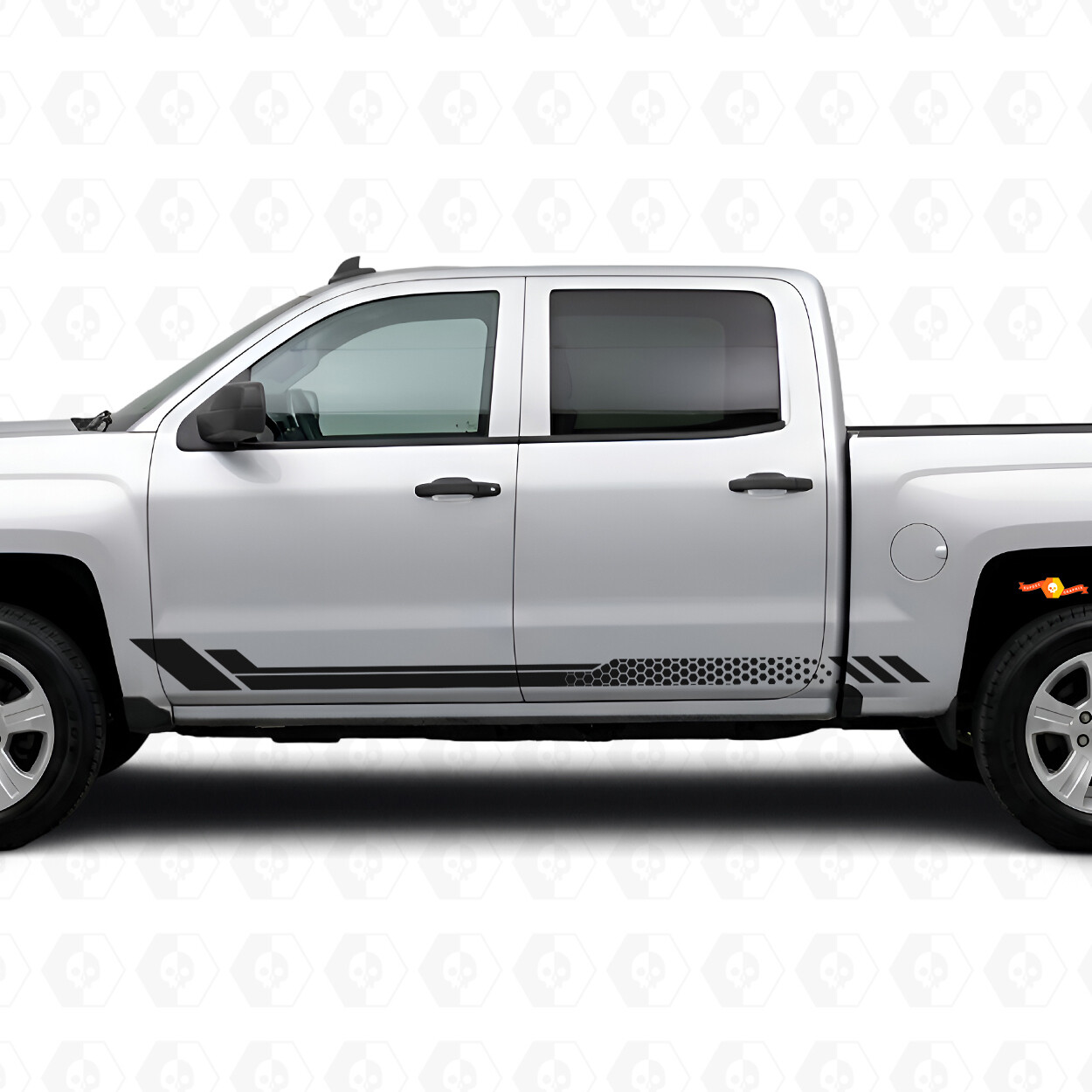 Waben-Tür- & Seitenschweller-Vinylstreifen für Chevrolet Silverado 1500 K2XX 2014-2019