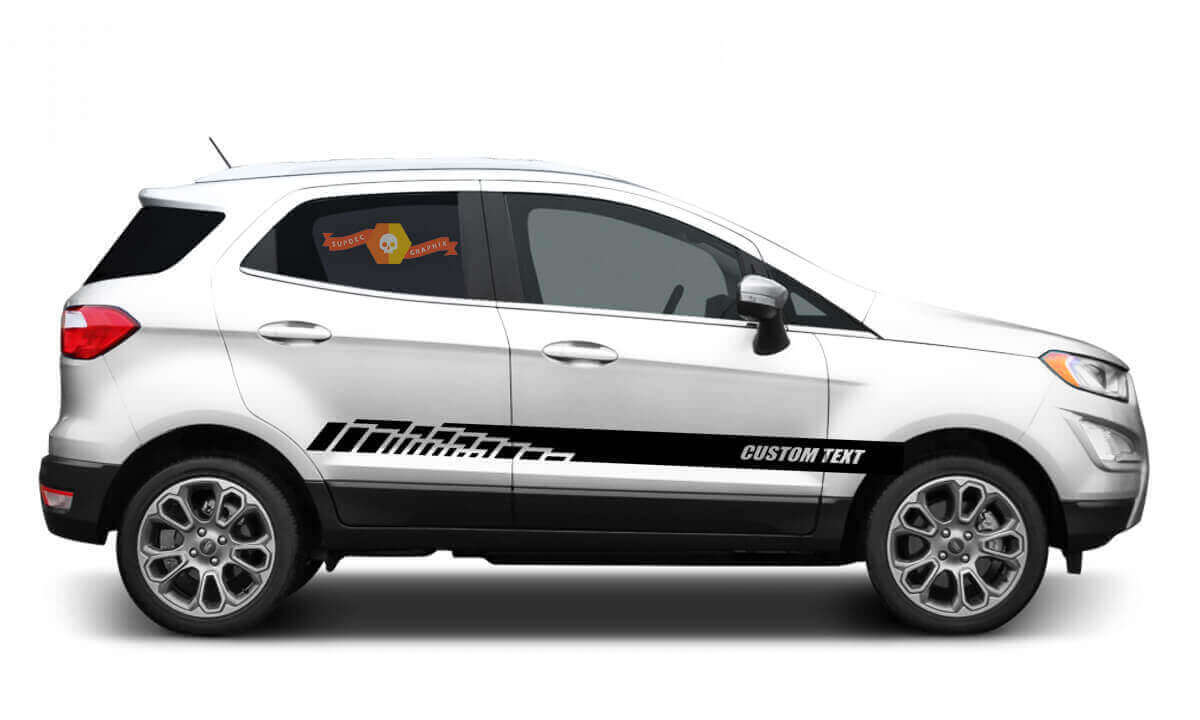 2x seitlicher Ford EcoSport Vinyl Stripes Body Decal Vinyl Grafik Aufkleber Custom Text Style 3
